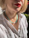 Amazonite From Peru And Baroque Pearl Necklace