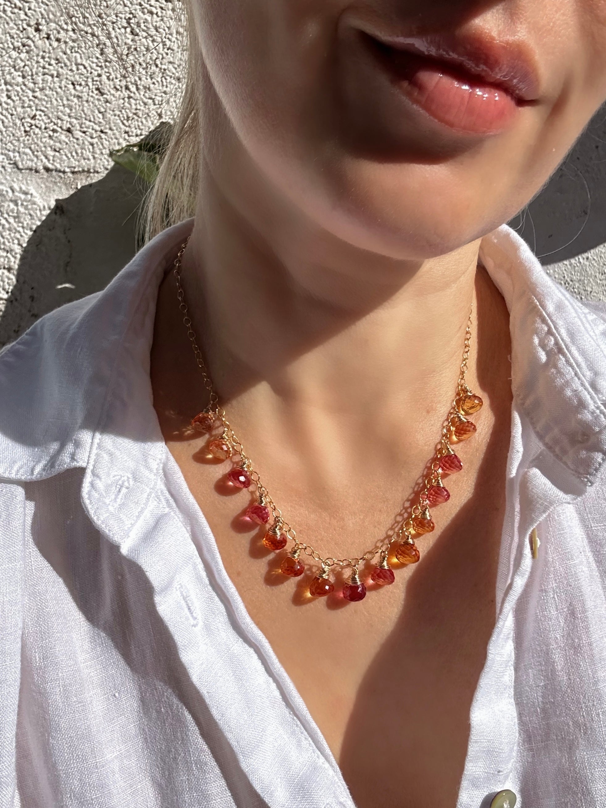 Padparadscha Sapphire Necklace