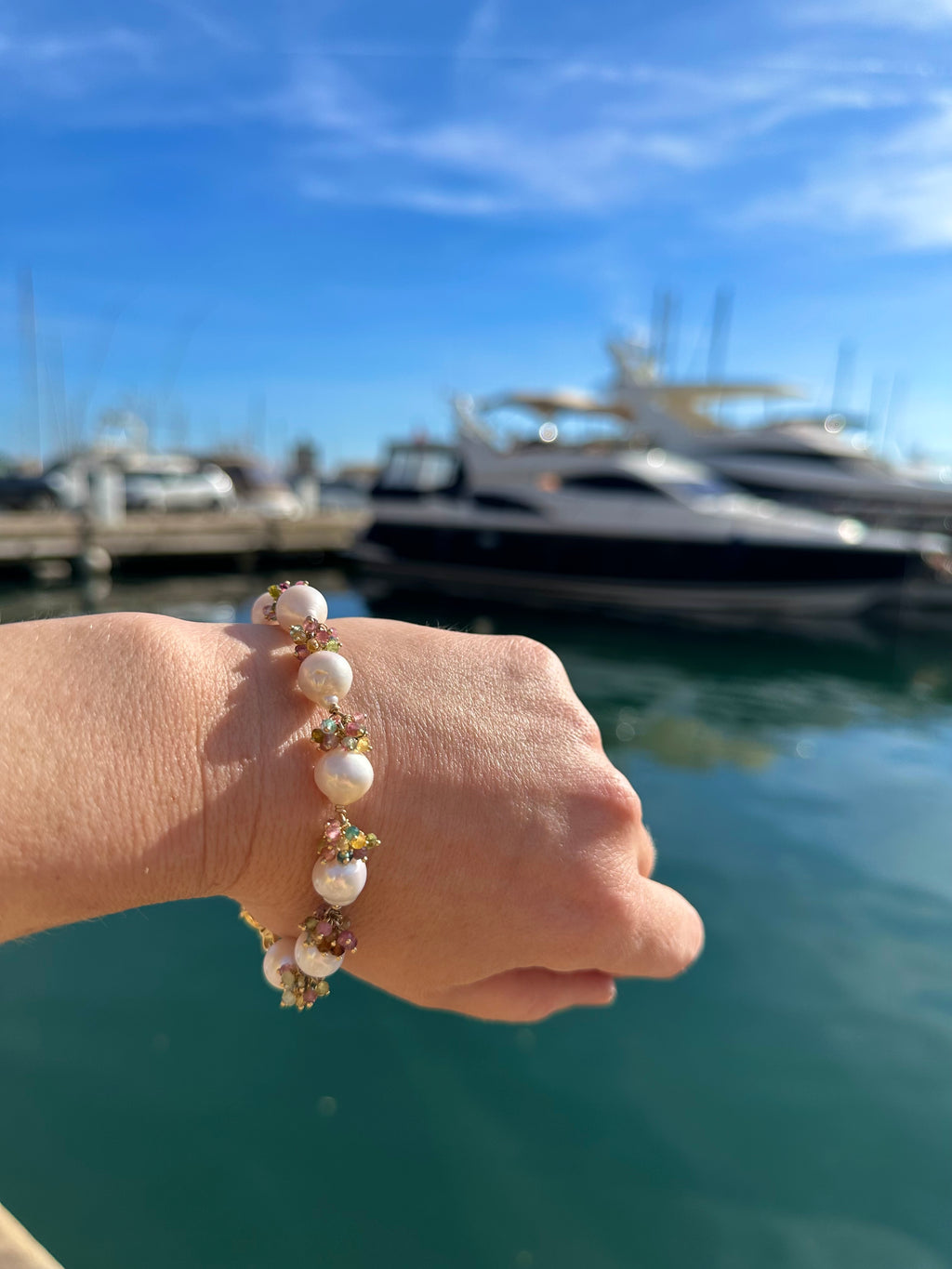 Pearl And Multi Tourmaline Bracelet