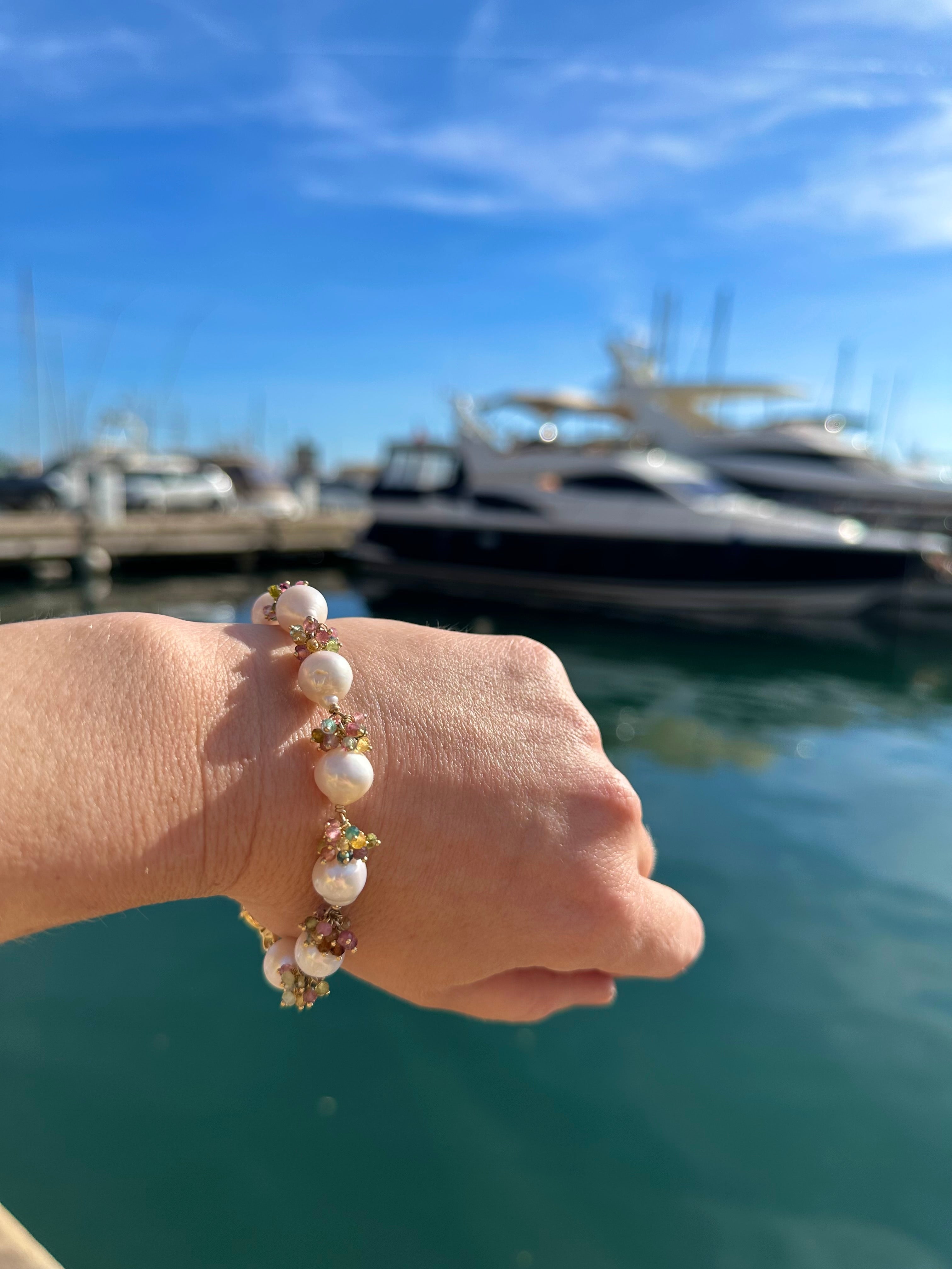 Pearl And Multi Tourmaline Bracelet