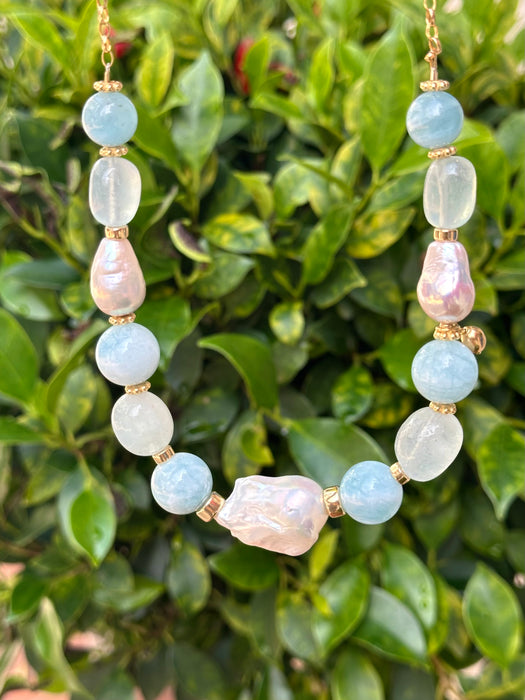 Aquamarine statement necklace Mirabel