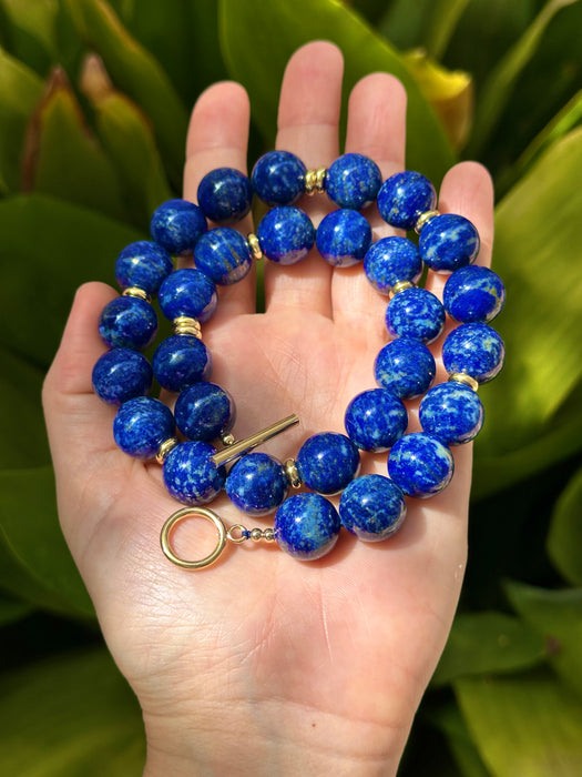 Chunky Gumball Lapis Lazuli Necklace