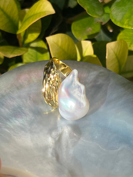 Baroque Pearl Resizable Cocktail Ring