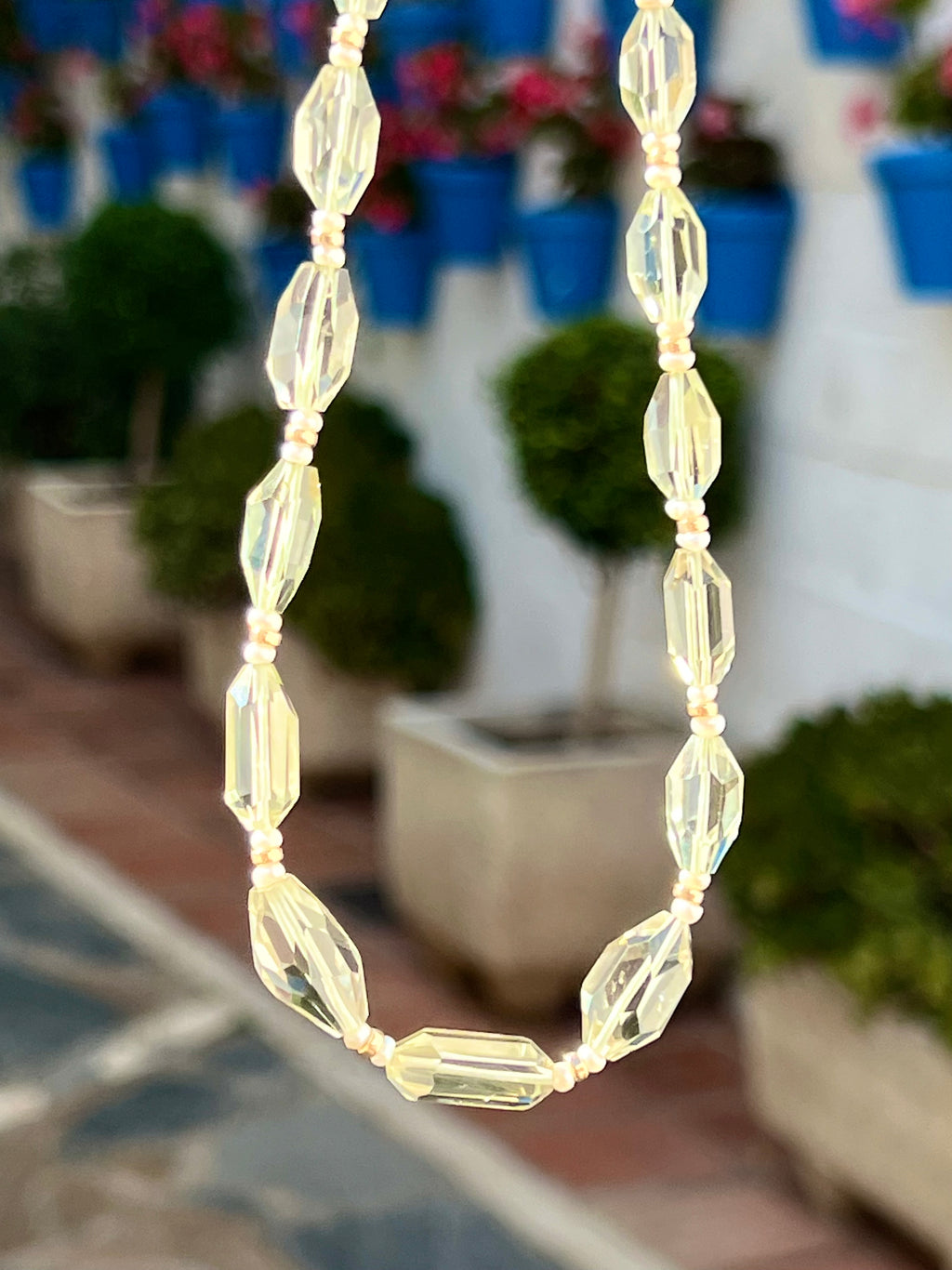 Green Amethyst Necklace And Earrings Set