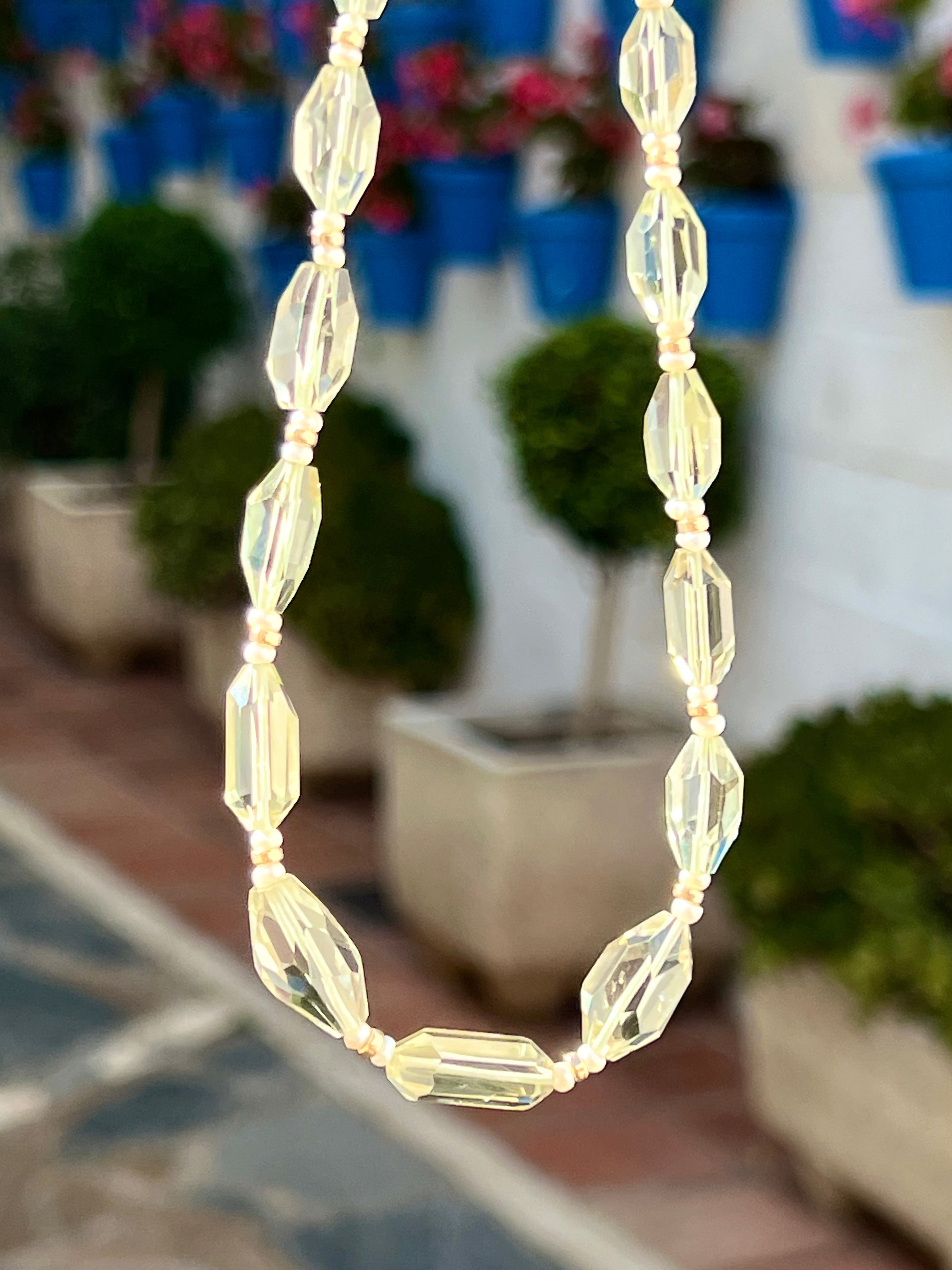 Green Amethyst Necklace And Earrings Set