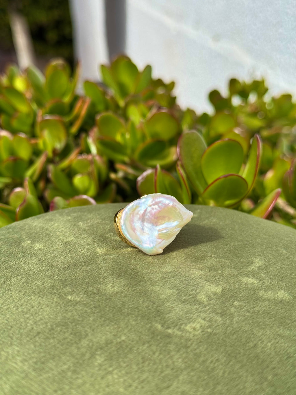 Baroque Pearl Statement Ring — Gold-Plated Sterling Silver (Resizable)