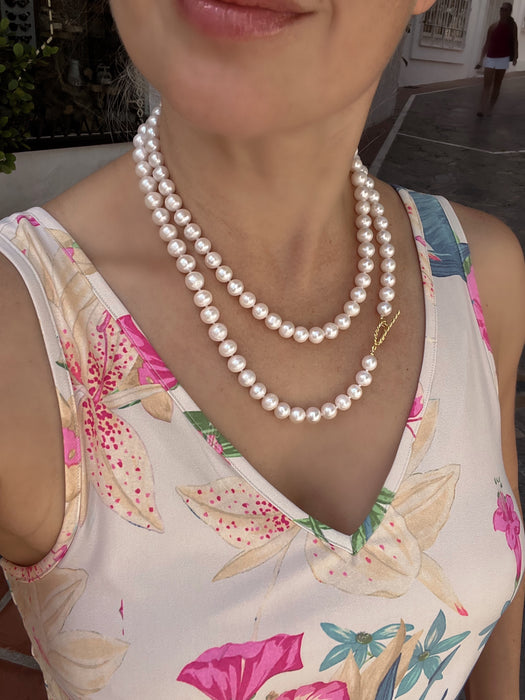 Timeless Classic Long Pearl Necklace