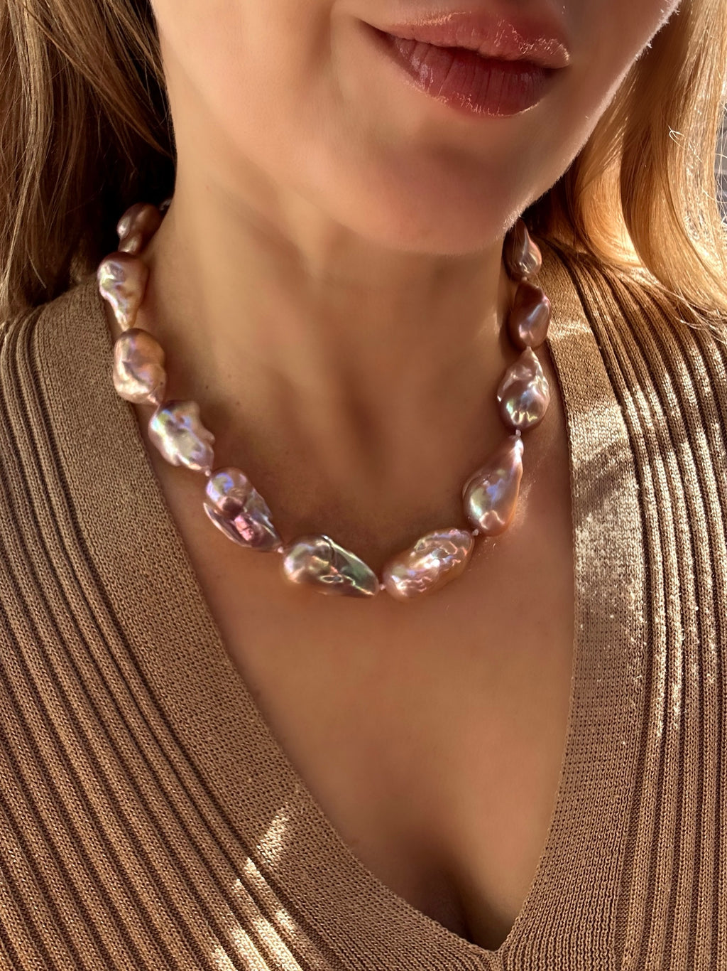 Purple Baroque Pearl Necklace