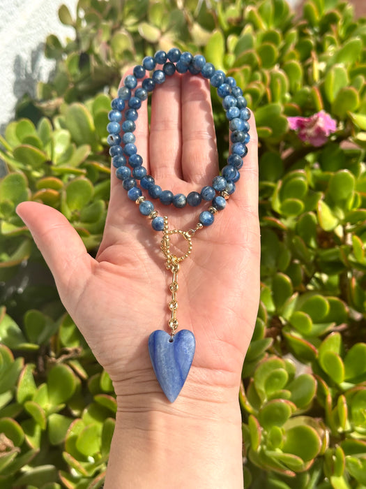 Kyanite necklace with heart pendant