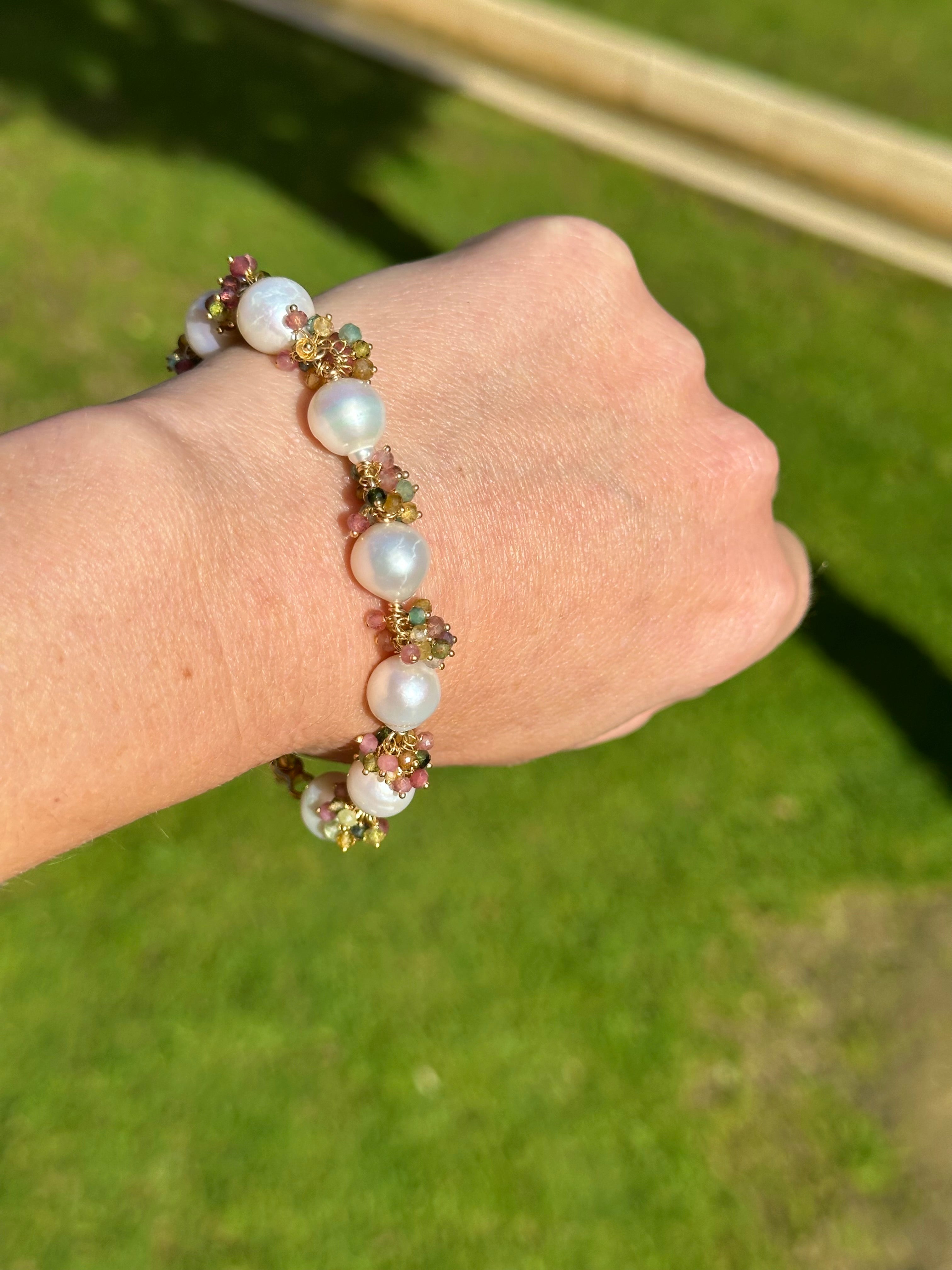 Pearl And Multi Tourmaline Bracelet