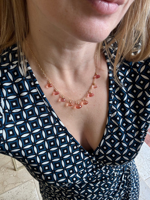 Peach Padparadscha Sapphire Necklace