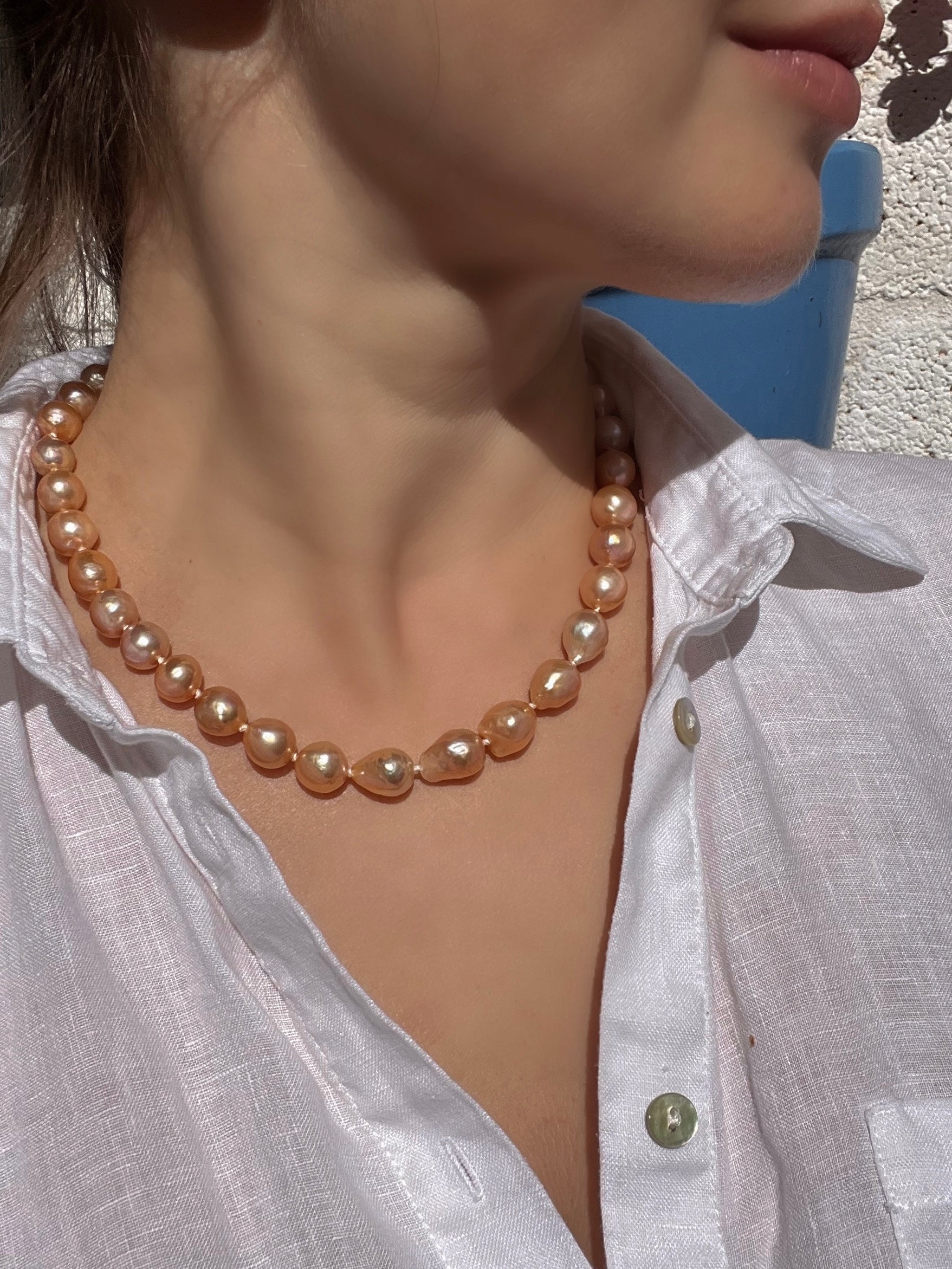 Golden Edison Pearl Necklace