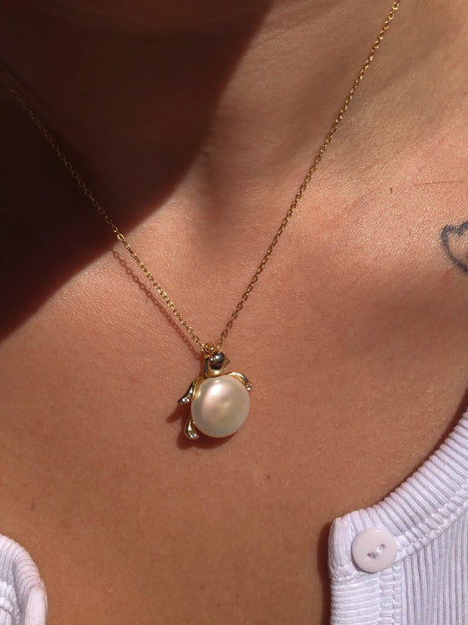 Pearl Sea Turtle Pendant Necklace