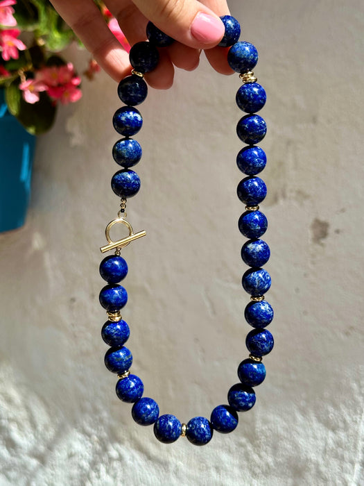 Chunky Gumball Lapis Lazuli Necklace