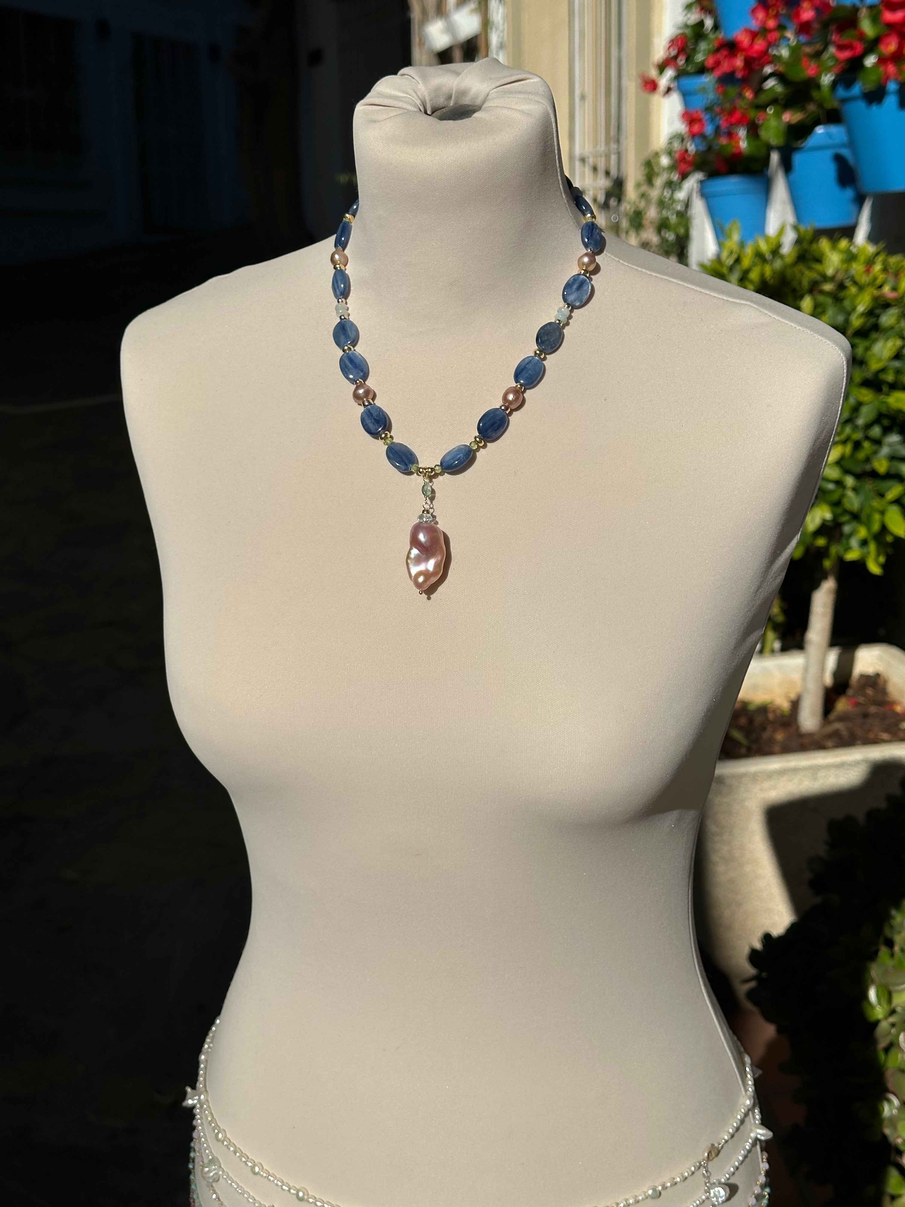 Kyanite Statement Necklace Daria