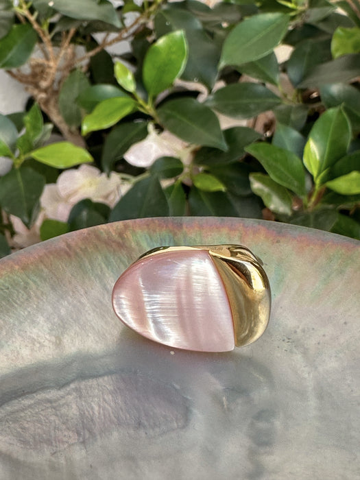 Pink Mother of Pearl Oval Ring