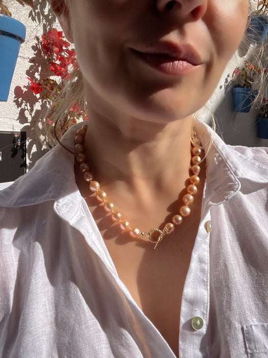 Golden Edison Pearl Necklace