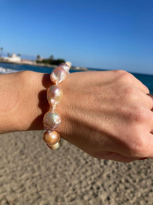 Pink Baroque Pearl Bracelet