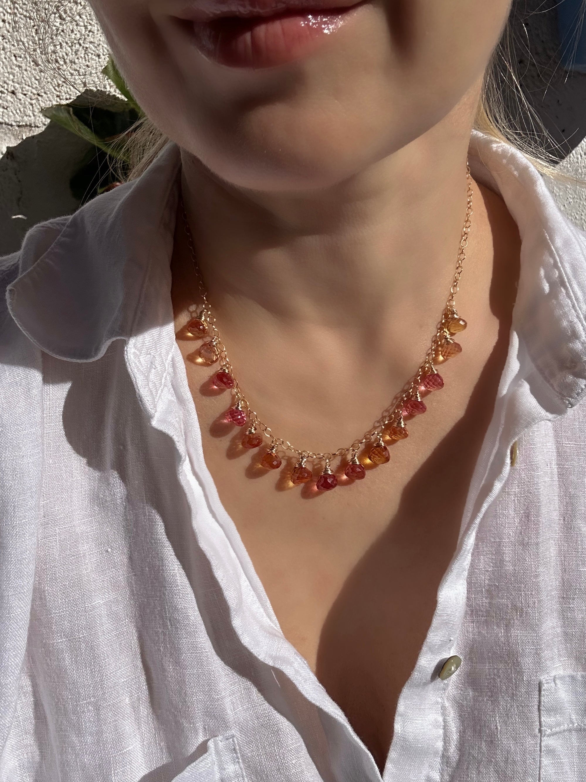 Padparadscha Sapphire Necklace