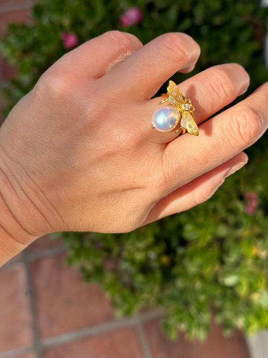 Bee Pearl Ring