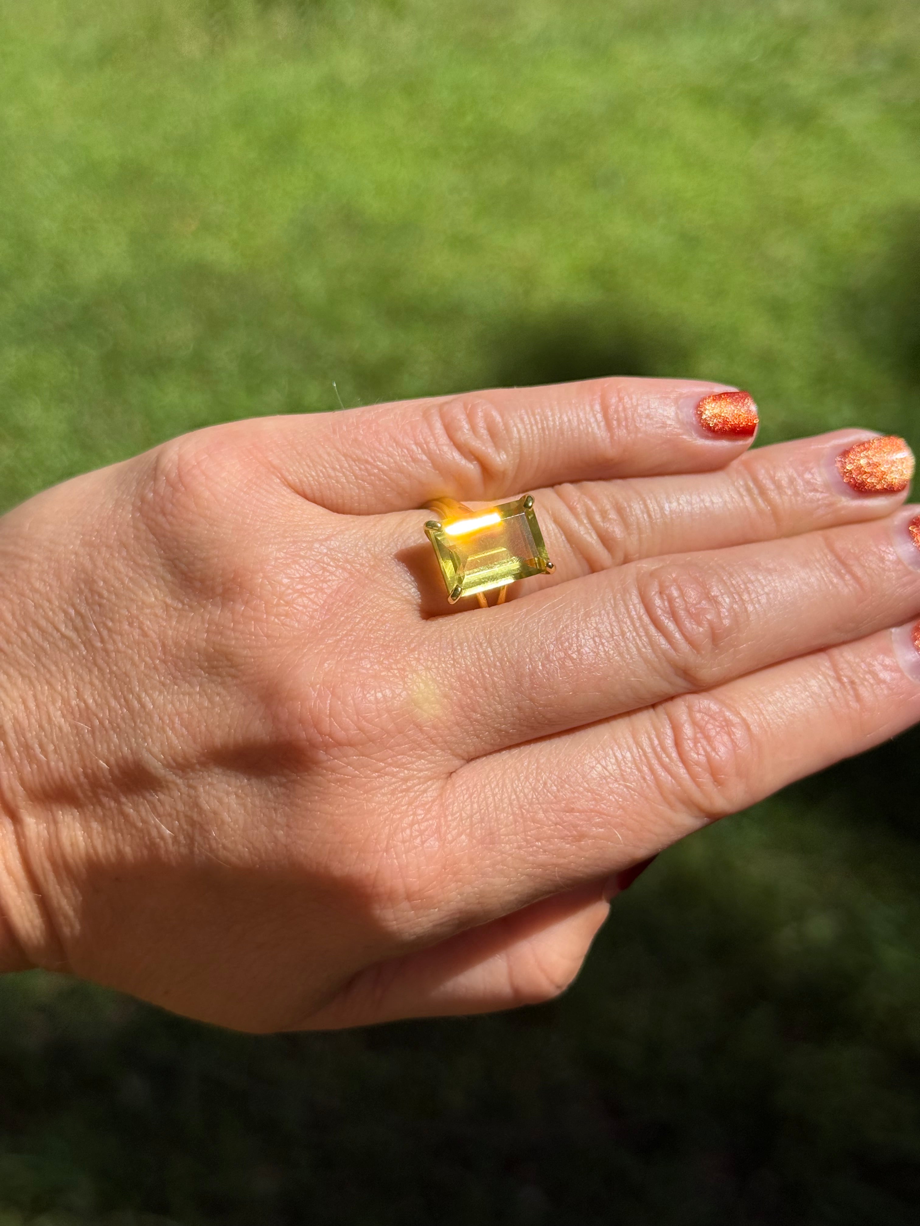 Lemon Quartz Statement Ring “Soleil”