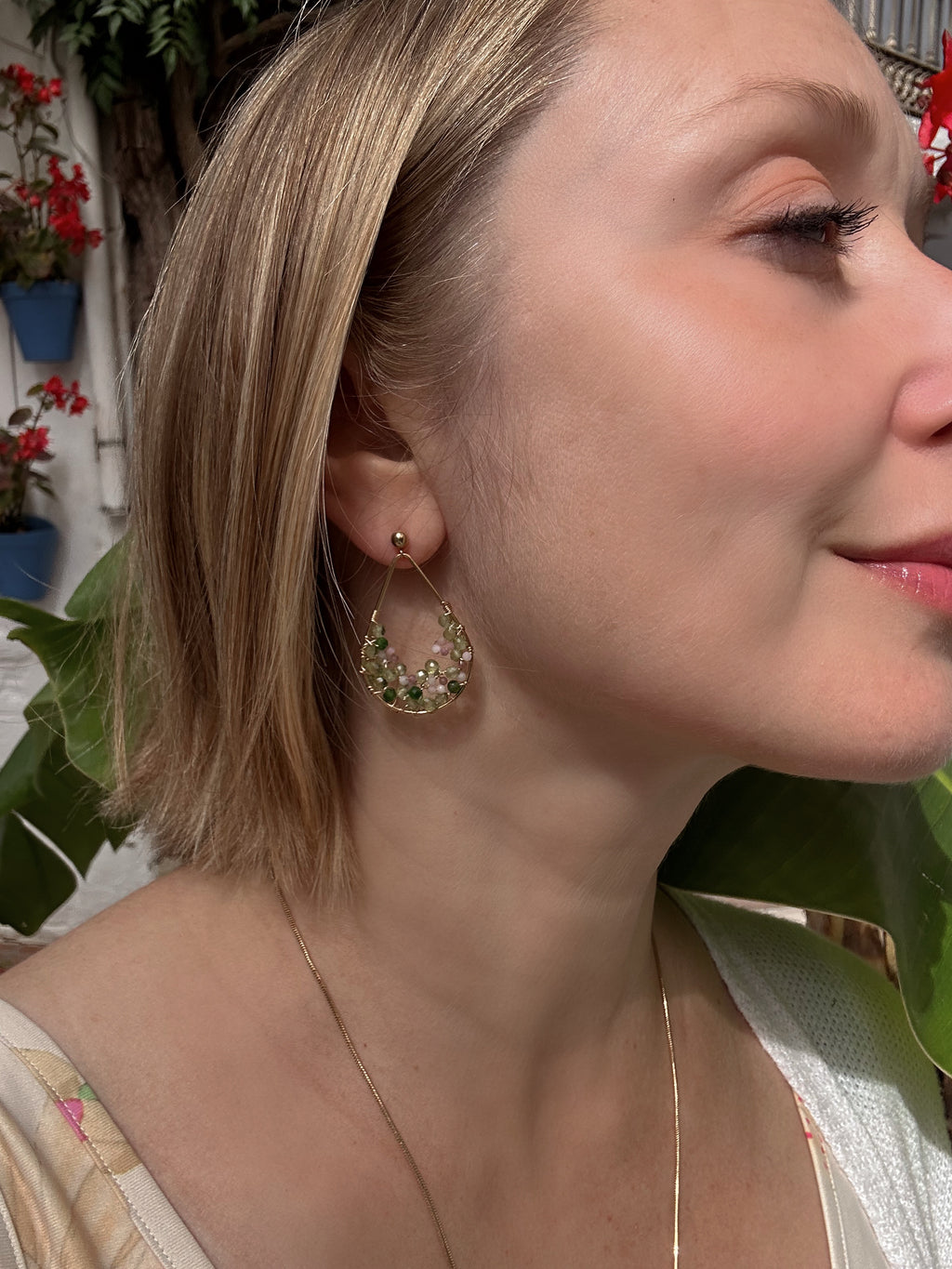 Floral Gemstone Earrings “Jardines Secretos”