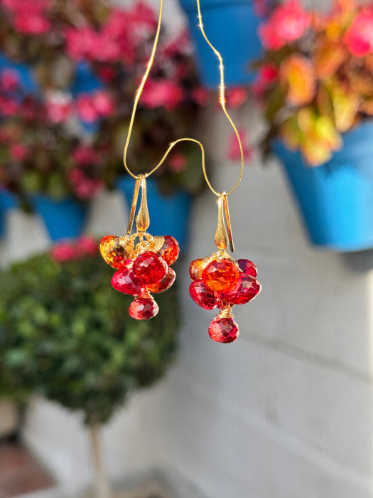 Dark Pink Padparadscha Sapphire earrings