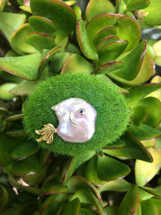 Pearl Fish Brooch