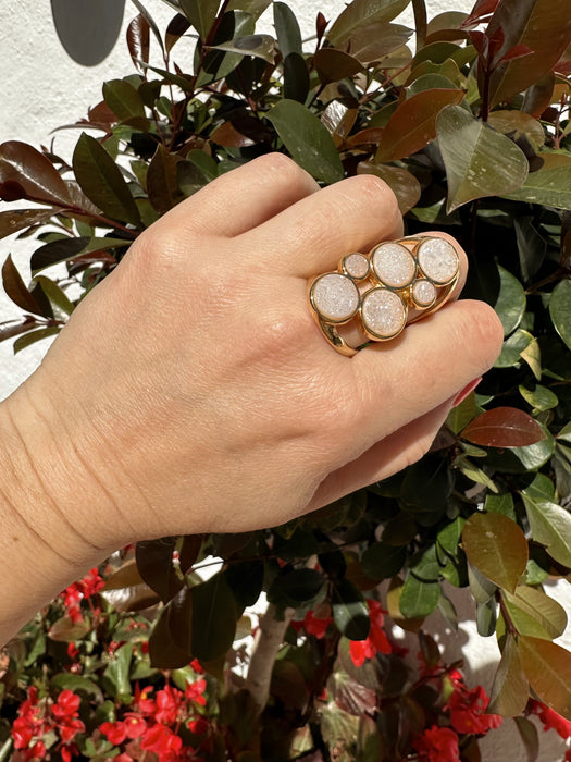 Druzy Quartz Statement Ring