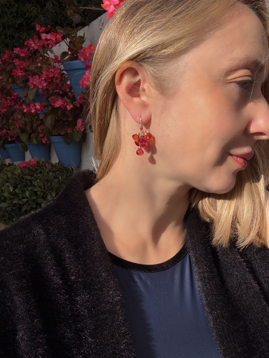 Dark Pink Padparadscha Sapphire earrings