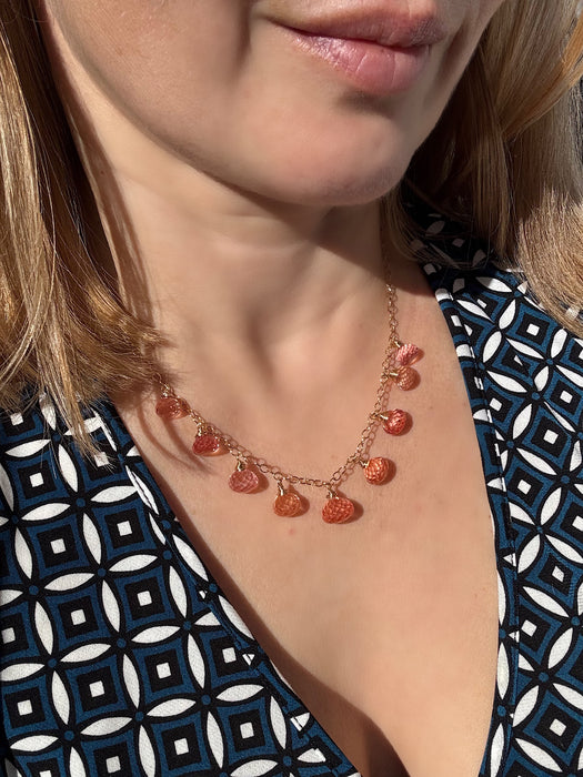 Peach Padparadscha Sapphire Necklace