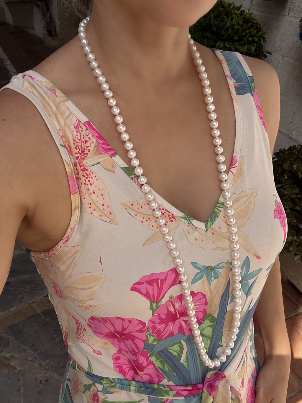 Timeless Classic Long Pearl Necklace