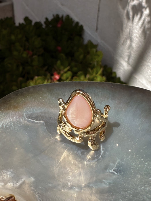 Pink Mother of Pearl Ring