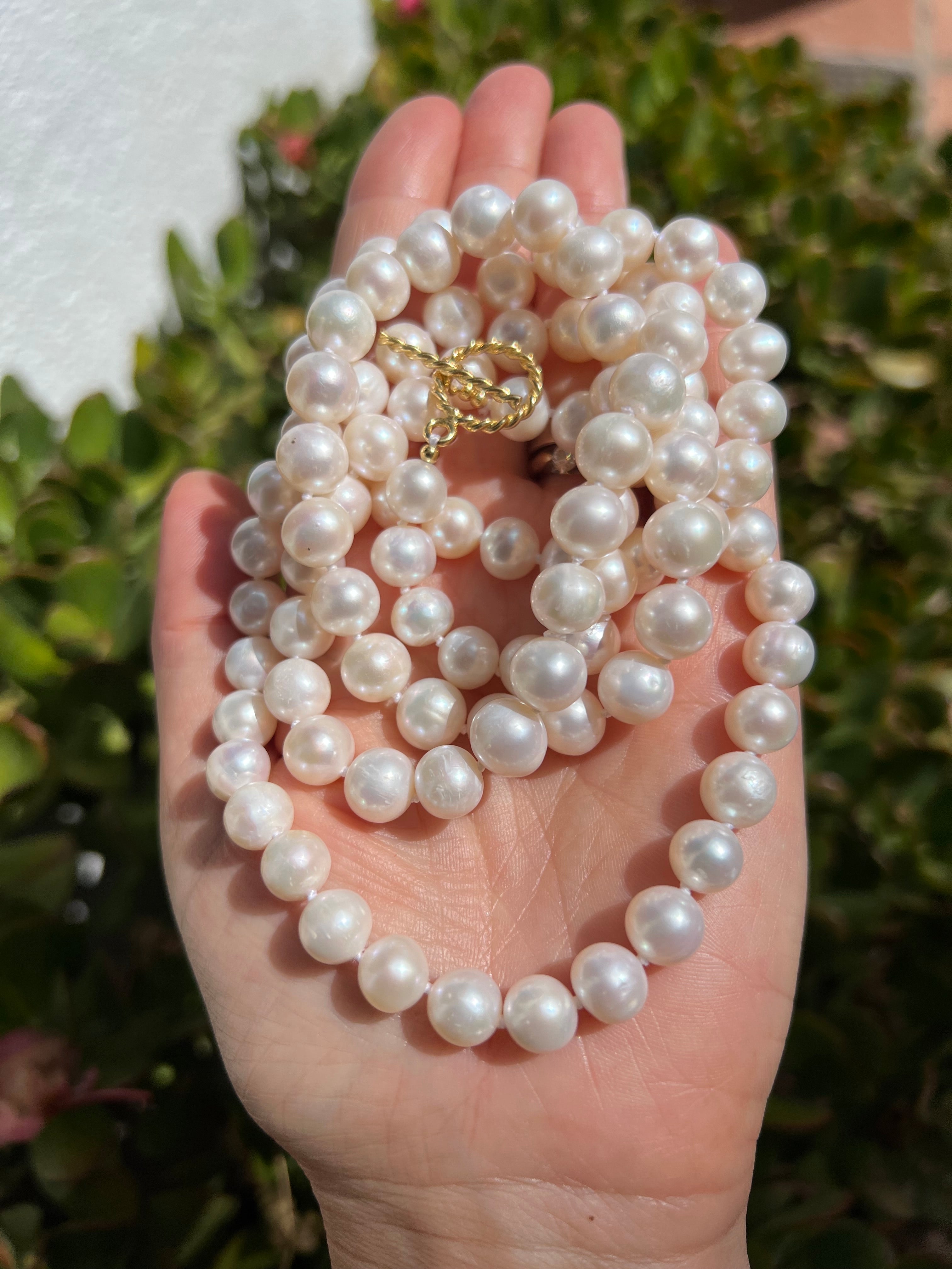 Timeless Classic Long Pearl Necklace