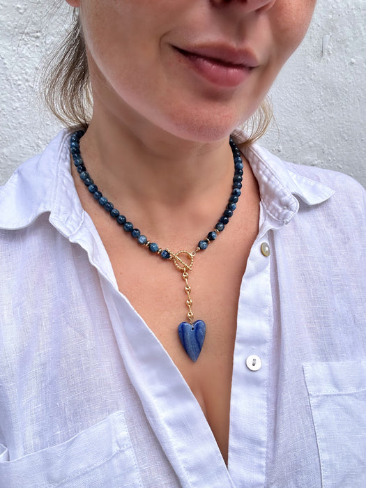 Kyanite necklace with heart pendant