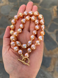 Golden Edison Pearl Necklace