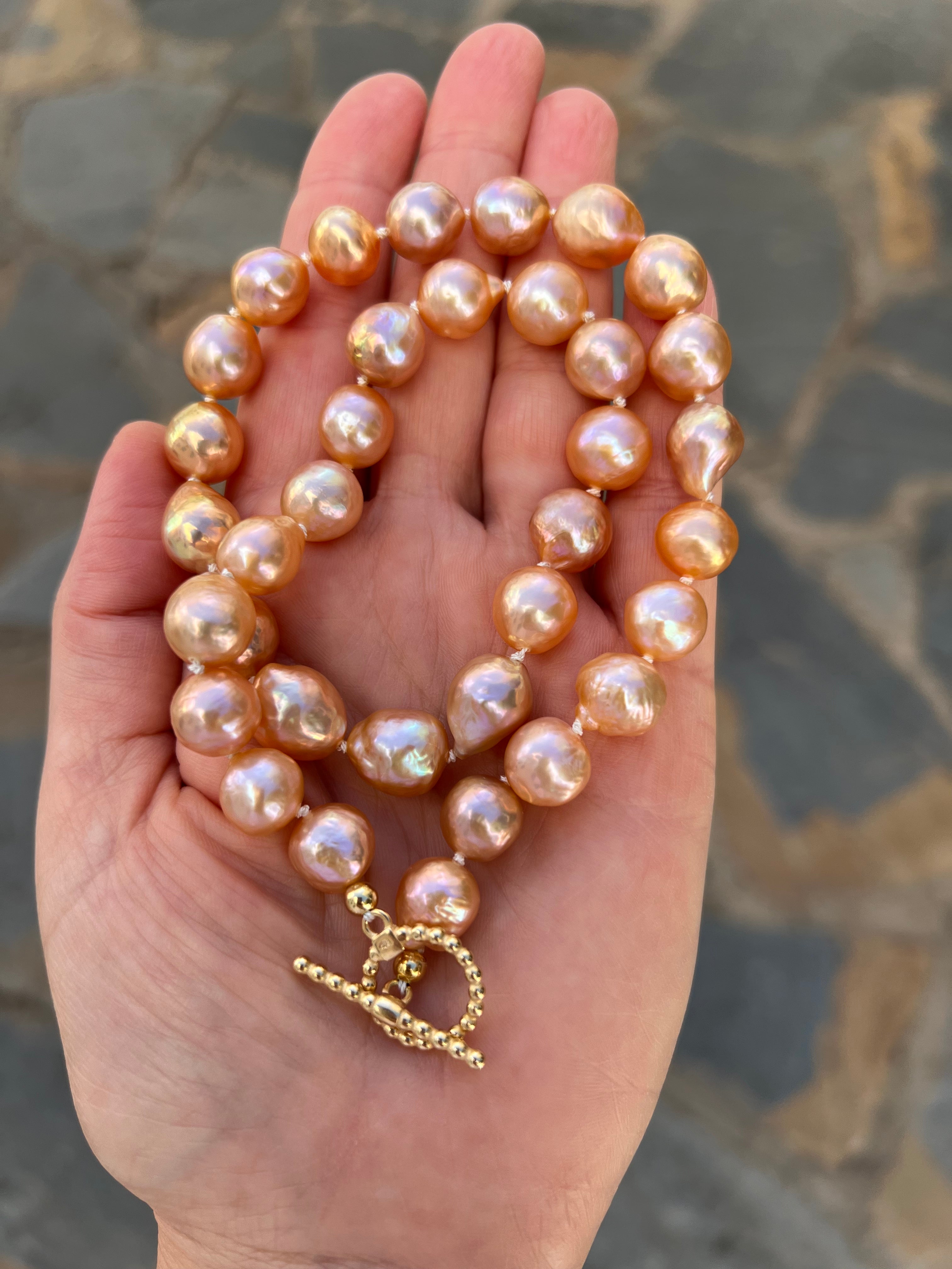 Golden Edison Pearl Necklace
