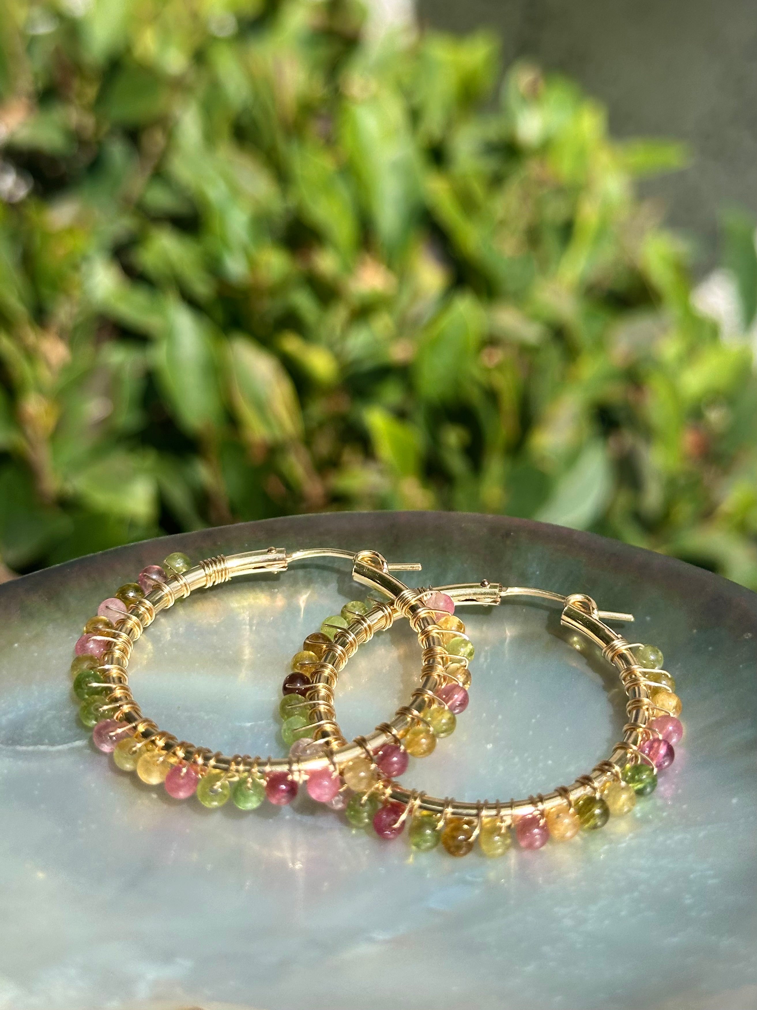 Tourmaline Hoop Earrings