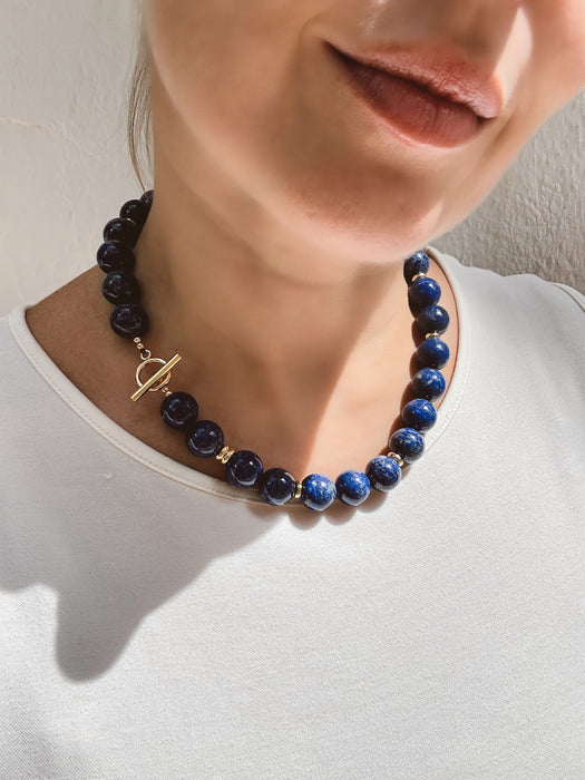 Chunky Gumball Lapis Lazuli Necklace