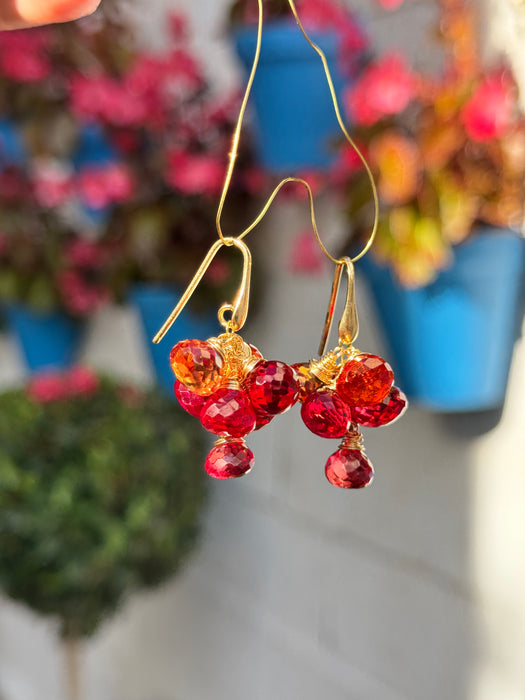 Dark Pink Padparadscha Sapphire earrings