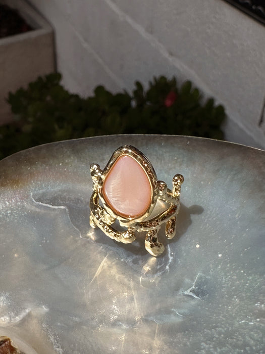 Pink Mother of Pearl Ring