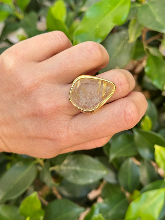 Rutilated Quartz Statement Ring