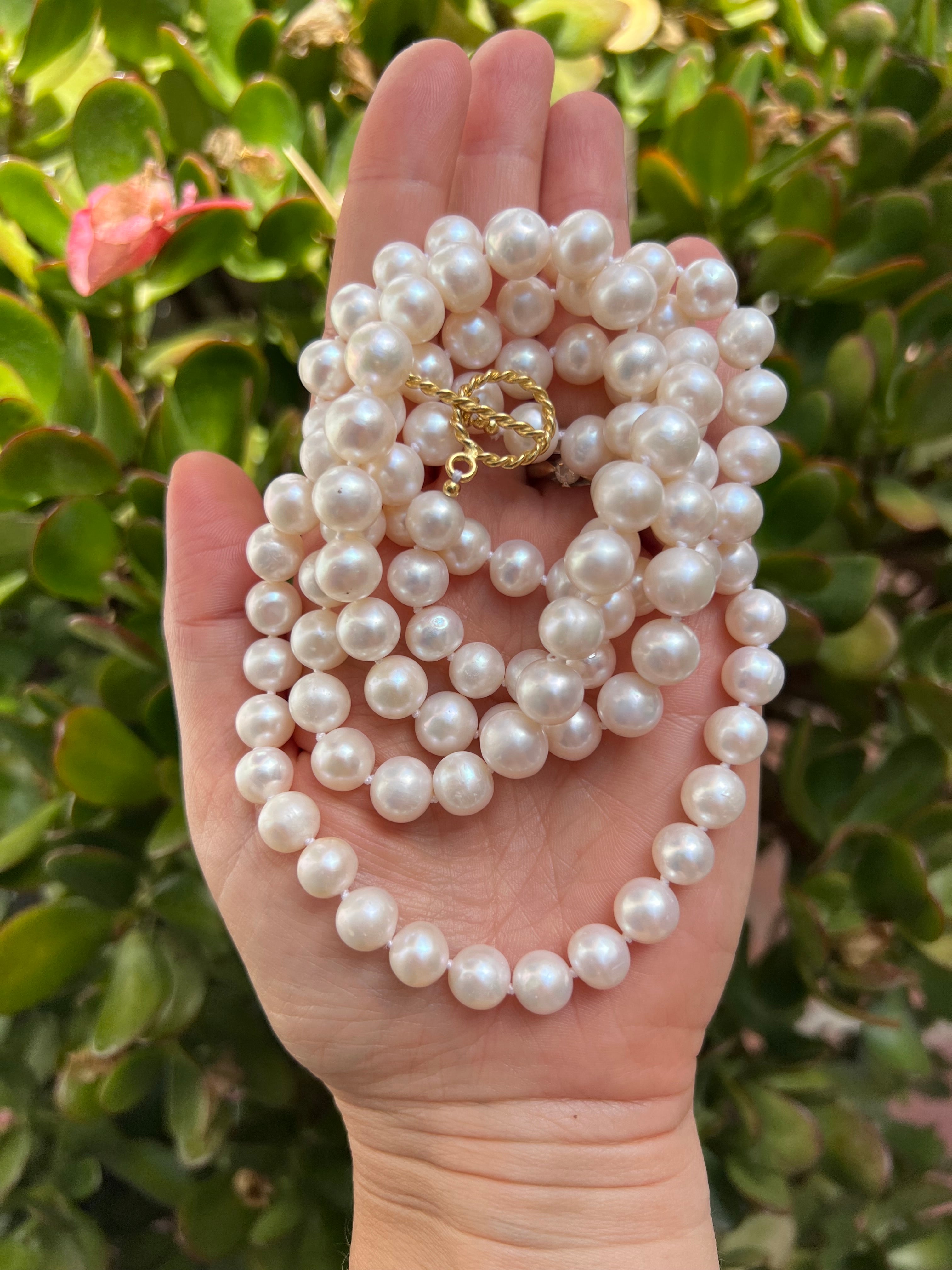 Timeless Classic Long Pearl Necklace
