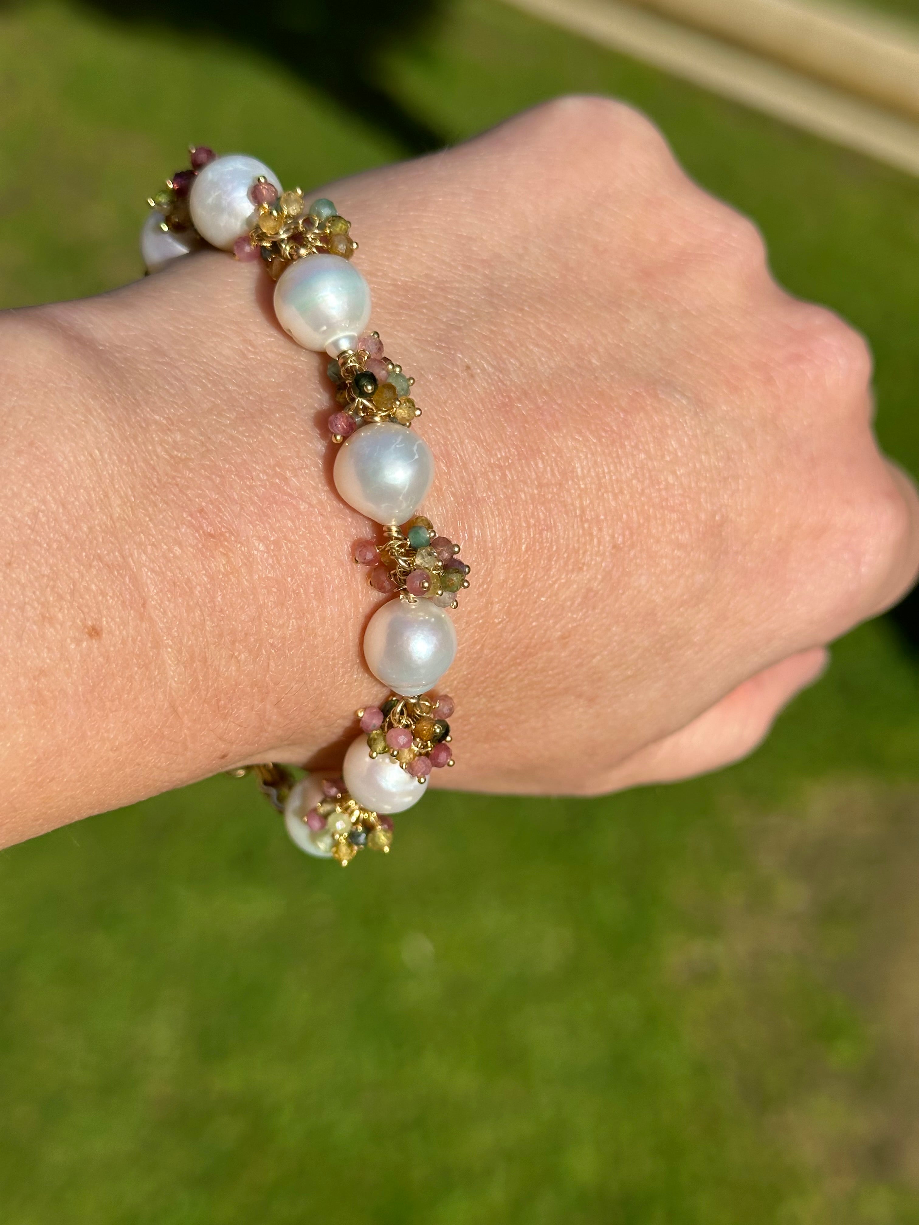 Pearl And Multi Tourmaline Bracelet
