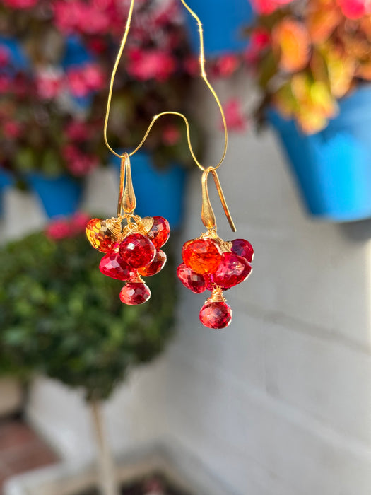 Dark Pink Padparadscha Sapphire earrings