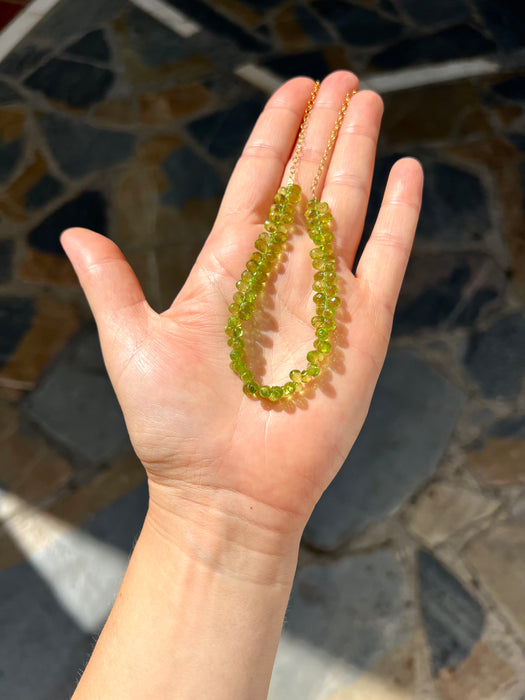 Peridot Faceted Drops Necklace