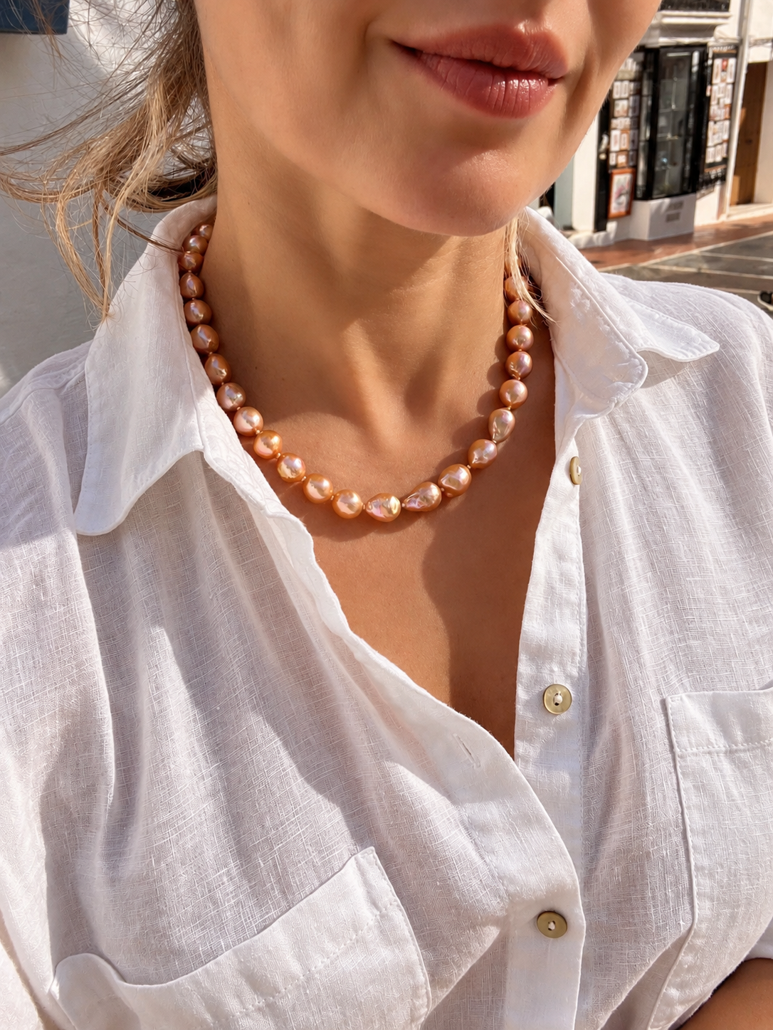 Golden Pearl Necklace “Dorata”
