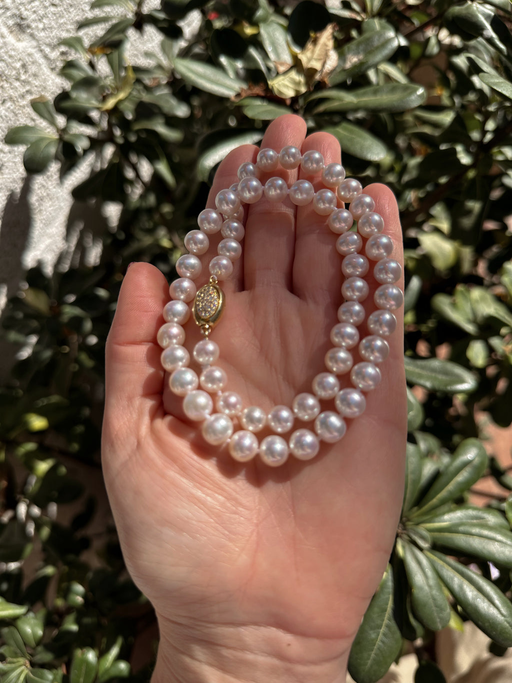 Classic White Pearl Necklace 8 mm