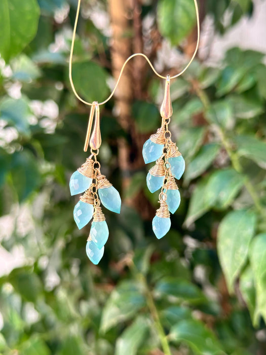 Blue Onyx Drop Earrings