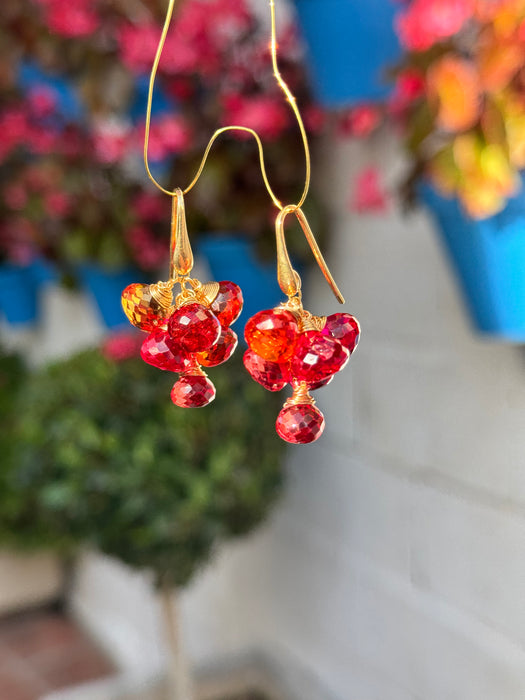 Dark Pink Padparadscha Sapphire earrings